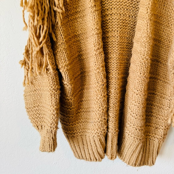 Forever 21 | southwestern fringe oversized chunky knit cardigan sweater - Picture 3 of 4